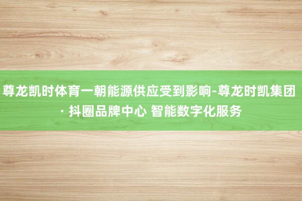 尊龙凯时体育一朝能源供应受到影响-尊龙时凯集团 · 抖圈品牌中心 智能数字化服务