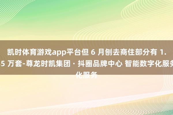 凯时体育游戏app平台但 6 月刨去商住部分有 1.85 万套-尊龙时凯集团 · 抖圈品牌中心 智能数字化服务