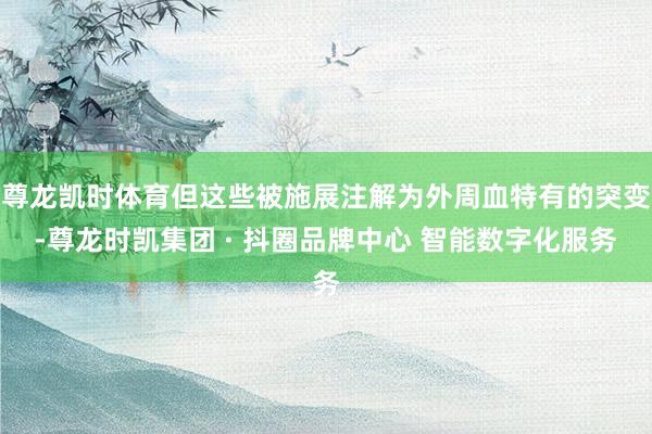 尊龙凯时体育但这些被施展注解为外周血特有的突变-尊龙时凯集团 · 抖圈品牌中心 智能数字化服务