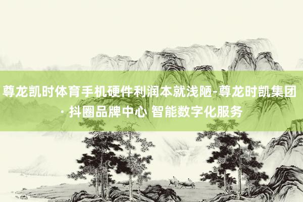 尊龙凯时体育手机硬件利润本就浅陋-尊龙时凯集团 · 抖圈品牌中心 智能数字化服务