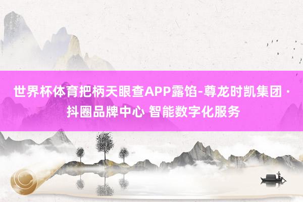 世界杯体育把柄天眼查APP露馅-尊龙时凯集团 · 抖圈品牌中心 智能数字化服务