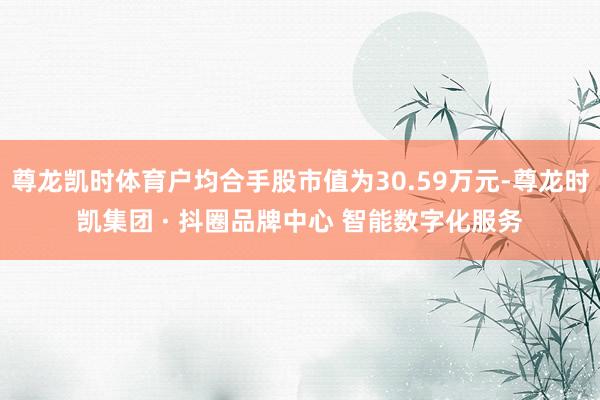 尊龙凯时体育户均合手股市值为30.59万元-尊龙时凯集团 · 抖圈品牌中心 智能数字化服务
