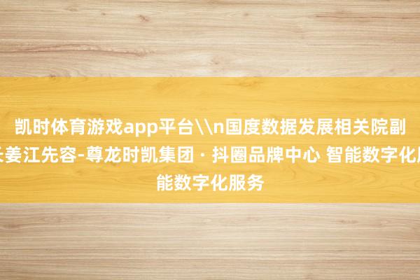 凯时体育游戏app平台\n国度数据发展相关院副院长姜江先容-尊龙时凯集团 · 抖圈品牌中心 智能数字化服务