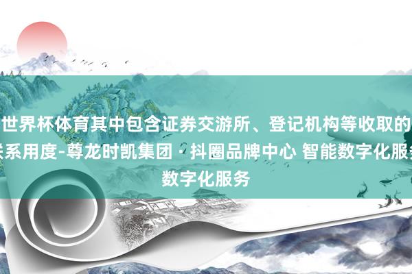 世界杯体育其中包含证券交游所、登记机构等收取的联系用度-尊龙时凯集团 · 抖圈品牌中心 智能数字化服务