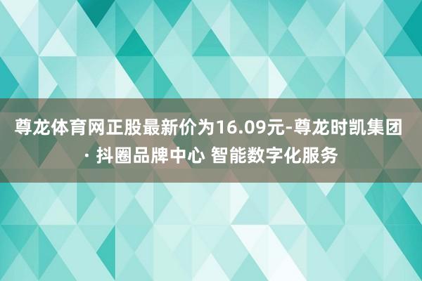 尊龙体育网正股最新价为16.09元-尊龙时凯集团 · 抖圈品牌中心 智能数字化服务
