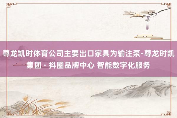 尊龙凯时体育公司主要出口家具为输注泵-尊龙时凯集团 · 抖圈品牌中心 智能数字化服务