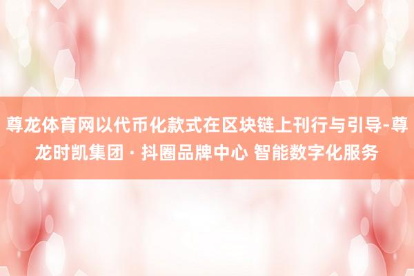 尊龙体育网以代币化款式在区块链上刊行与引导-尊龙时凯集团 · 抖圈品牌中心 智能数字化服务