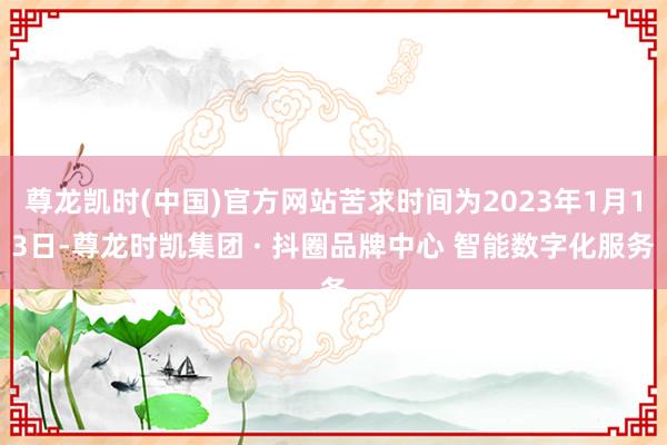 尊龙凯时(中国)官方网站苦求时间为2023年1月13日-尊龙时凯集团 · 抖圈品牌中心 智能数字化服务