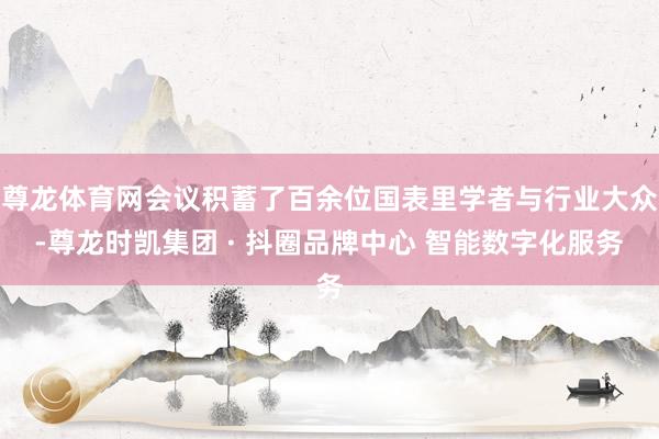 尊龙体育网会议积蓄了百余位国表里学者与行业大众-尊龙时凯集团 · 抖圈品牌中心 智能数字化服务