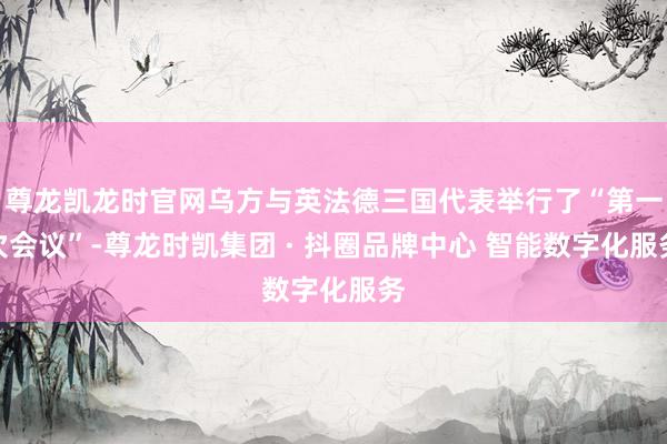 尊龙凯龙时官网乌方与英法德三国代表举行了“第一次会议”-尊龙时凯集团 · 抖圈品牌中心 智能数字化服务