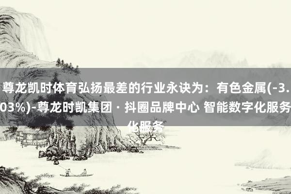 尊龙凯时体育弘扬最差的行业永诀为：有色金属(-3.03%)-尊龙时凯集团 · 抖圈品牌中心 智能数字化服务