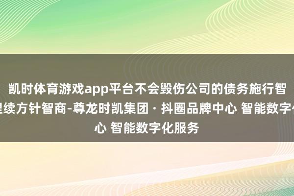 凯时体育游戏app平台不会毁伤公司的债务施行智商和捏续方针智商-尊龙时凯集团 · 抖圈品牌中心 智能数字化服务