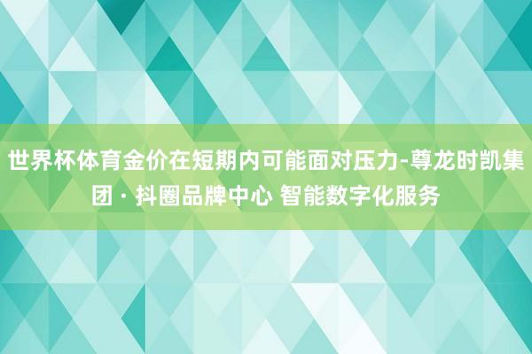 世界杯体育金价在短期内可能面对压力-尊龙时凯集团 · 抖圈品牌中心 智能数字化服务
